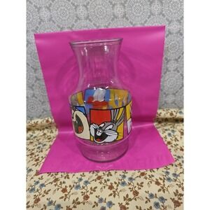 Vintage Looney Tunes Glass‎ Pitcher Bugs Bunny Taz Daffy Duck 1994